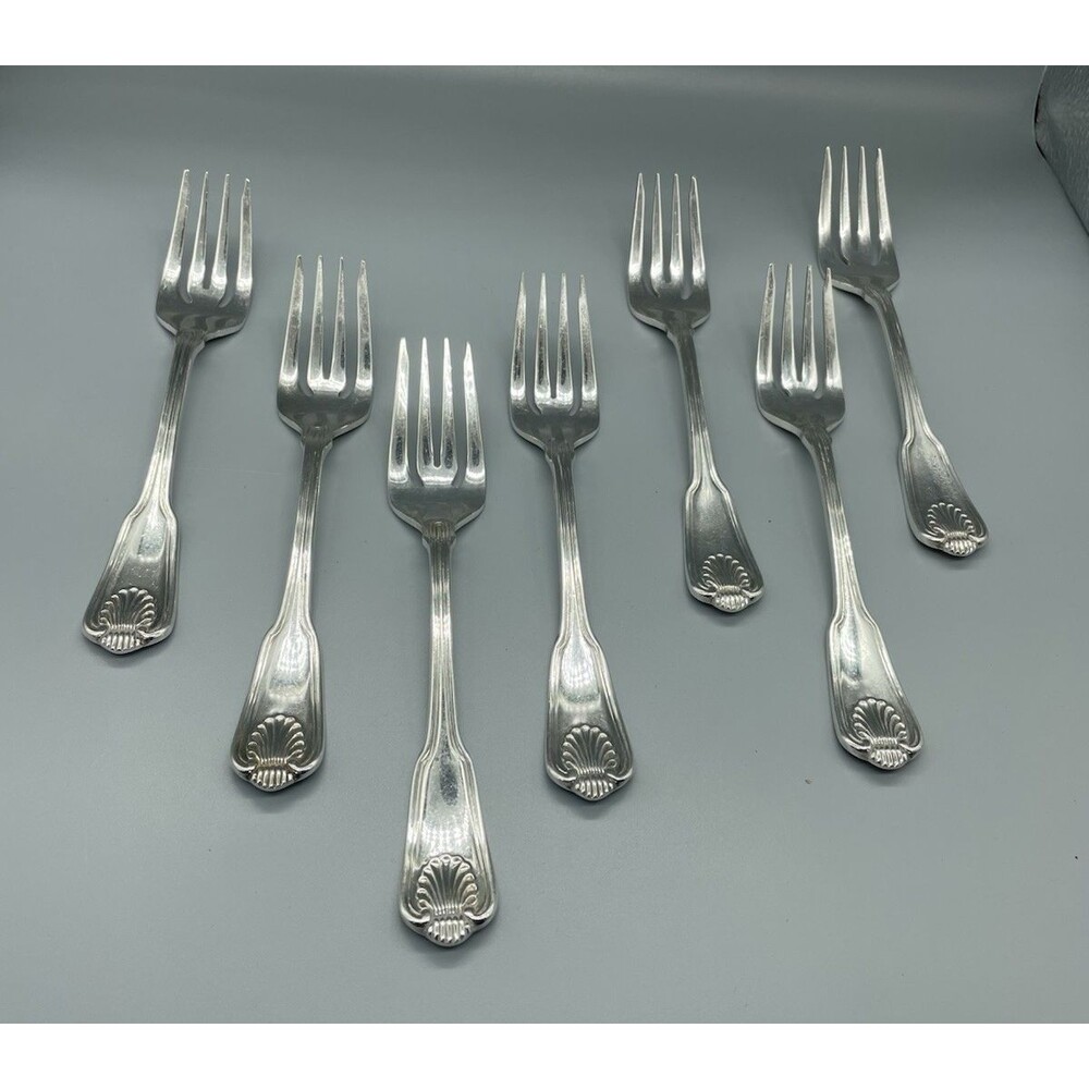 Towle Boston Shell‎ Silverplate Lot of 7 Salad Forks
